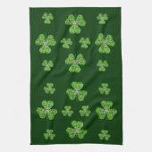 Glitter Shamrock en Flower Kitchen Towel Theedoek (Verticaal)