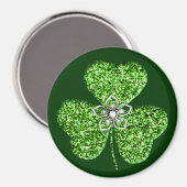 Glitter Shamrock en Flower Magnet (Voorkant / Achterkant)