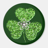 Glitter Shamrock en Flower Magnet (Voorkant)