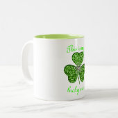 Glitter Shamrock en Flower Mok (Voorkant links)