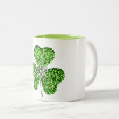 Glitter Shamrock en Flower Mok (Voorkant rechts)