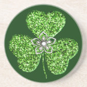 Glitter Shamrock en Flower Onderzetter (Voorkant)
