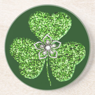 Glitter Shamrock en Flower Onderzetter