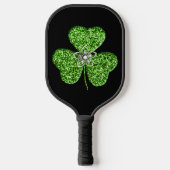 Glitter Shamrock en Flower Pickleball Paddle (Voorkant)