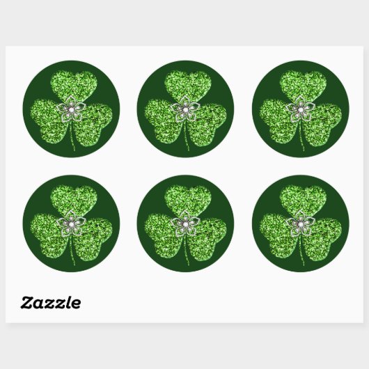 Glitter Shamrock en Flower Stickers (Vel)