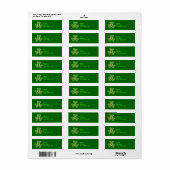 Glitter Shamrock en Hoefijzer Adresetiketten Etiket (Full Sheet)