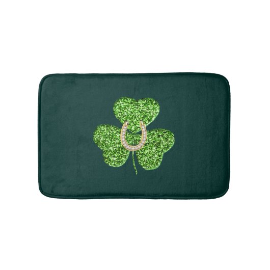 Glitter Shamrock en Hoefijzer badmat (Voorkant)