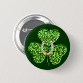 Glitter Shamrock en Hoefijzer Button (Voorkant /achterkant)