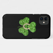 Glitter Shamrock en Hoefijzer iPhone 5/5S Hoesje (Achterkant (horizontaal))