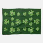 Glitter Shamrock en Hoefijzer keukenhanddoek (Horizontaal)