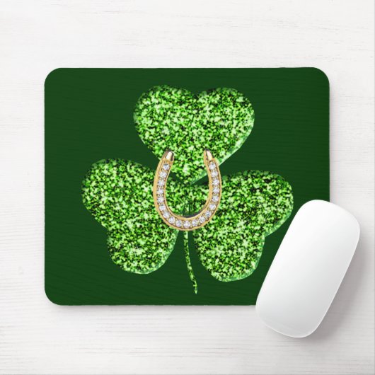 Glitter Shamrock en Hoefijzer Muismat (Met muis)