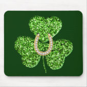 Glitter Shamrock en Hoefijzer Muismat (Voorkant)