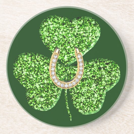 Glitter Shamrock en Hoefijzer Onderzetter (Voorkant)