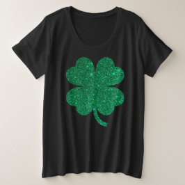 Glitter shamrock grote maat t-shirt