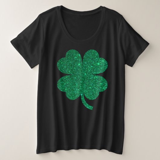 Glitter shamrock grote maat t-shirt (Design voorkant)