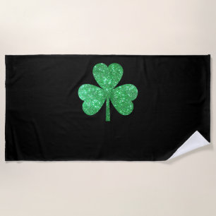 Glitter Shamrock Irish Mannen Dames St Patrick's D Strandlaken
