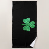 Glitter Shamrock Irish Mannen Dames St Patrick's D Strandlaken (Voorkant)