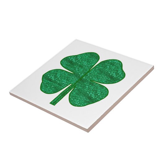 glitter shamrock tegeltje (Zijkant)