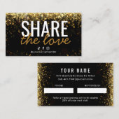 Glitter Share the Love Reference Card Visitekaartje (Voorkant / Achterkant)