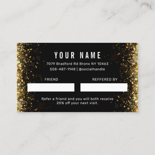 Glitter Share the Love Reference Card Visitekaartje (Achterkant)