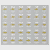 Glitter Shark Gray PhD Afstuderen Cadeaupapier (Vlak)