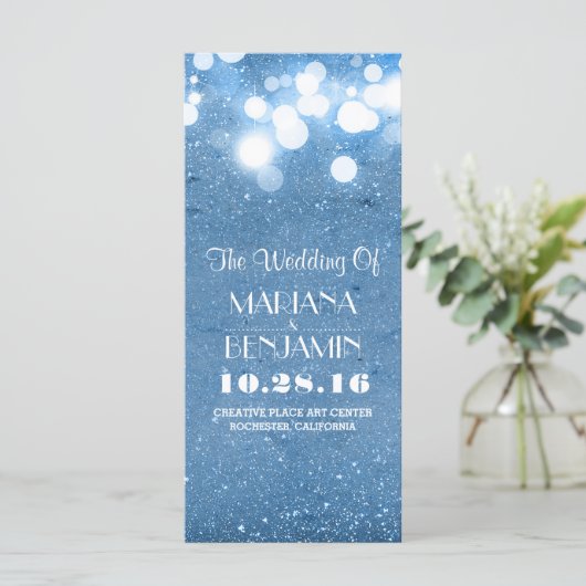 Glitter Shimmer Blue String Lights Programma Programmakaart (Staand voorkant)