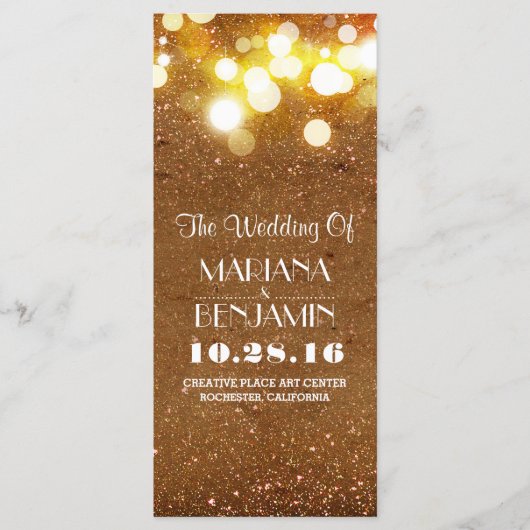 Glitter Shimmer Golden Blush String Lights Program Programmakaart (Voorkant)
