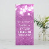 Glitter Shimmer paarse String Lights Programma Programmakaart (Staand voorkant)