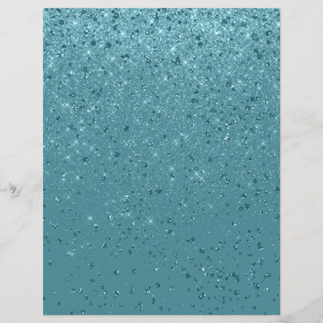 Glitter Shimmer papier Turquoise Scrapbook papier (Voorkant)