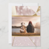 Glitter shimmer roos roze goud geometrische partij kaart (Achterkant)