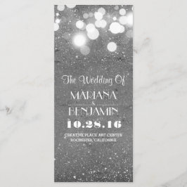 Glitter Shimmer Silver folie String Lights Program Programmakaart