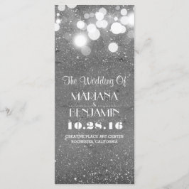 Glitter Shimmer Silver folie String Lights Program Programmakaart