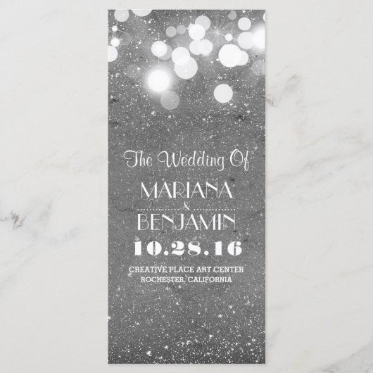 Glitter Shimmer Silver folie String Lights Program Programmakaart (Voorkant)