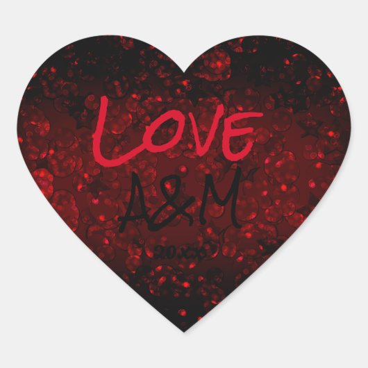 Glitter shine glow red confetti sequent Kerstmis Hart Sticker (Voorkant)