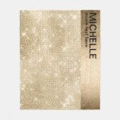 Glitter & Shine Name Gold ID673 Fleece Deken (Voorkant)