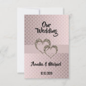 Glitter shine sequentie twee harten trouwliefde pe kaart (Voorkant)