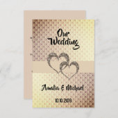 Glitter shine sequentie twee harten trouwliefde pe kaart (Voorkant / Achterkant)