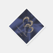 Glitter shine sequentie twee harten trouwliefde pe servet (Hoek)