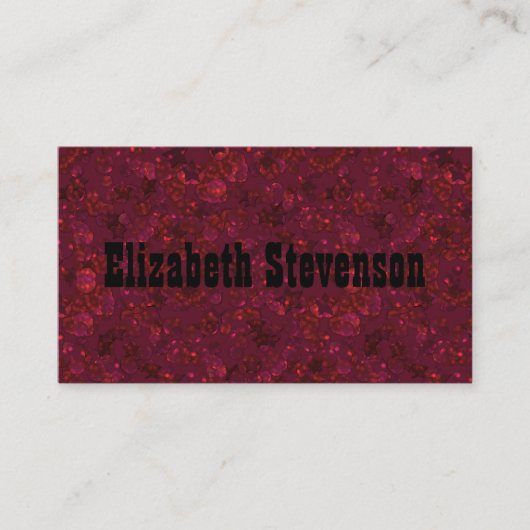 Glitter shine sequin confetti cirkels rood persoon visitekaartje (Voorkant)