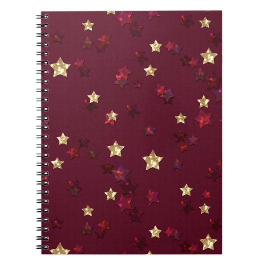 Glitter shine sequin confetti stras spreide rode g notitieboek (Voorkant)