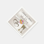 Glitter shine sequinetglazen champagne harten servet (Hoek)