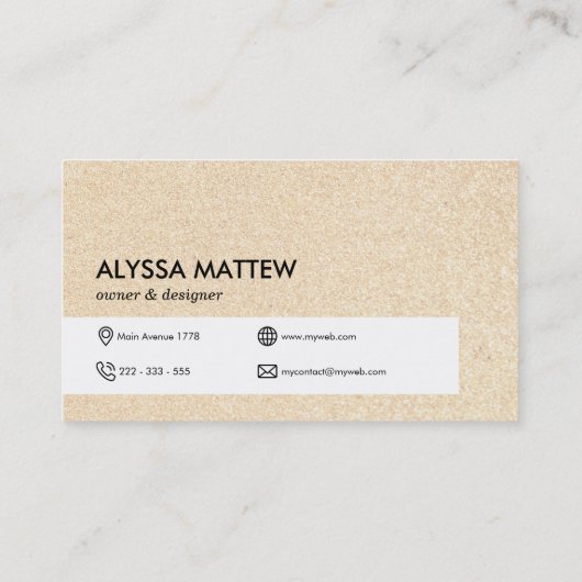 Glitter Shiny Trendy Modern Visitekaartje (Achterkant)