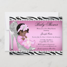 Glitter Shoe Baby Girl Baby shower Etnische Kaart