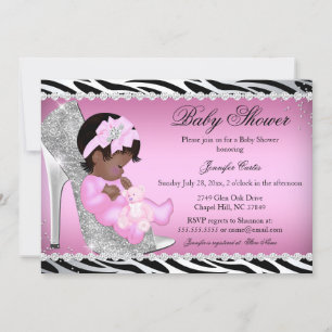 Glitter Shoe Baby Girl Baby shower Kaart