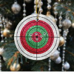 Glitter Shooting Target Pistool Shooter Kerstmis Keramisch Ornament<br><div class="desc">Dit ontwerp is gemaakt door middel van digitale kunst. Het kan gepersonaliseerd zijn. Neem contact met me op colorflowcreations@gmail.com als je dit ontwerp op een ander product wilt gebruiken. Koop mijn originele abstracte acrylschilderij te koop op www.etsy.com/shop/colorflowart. Bekijk meer van mijn creaties of volg me op www.facebook.com/colorflowcreations, www.instagram.com/colorflowcreations, www.twitter.com/colorflowart en...</div>