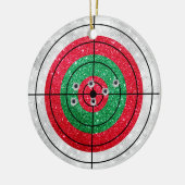 Glitter Shooting Target Pistool Shooter Kerstmis Keramisch Ornament (Links)