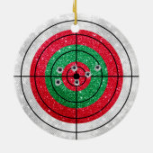 Glitter Shooting Target Pistool Shooter Kerstmis Keramisch Ornament (Achterkant)