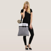 Glitter Silver Black - Aangepast winkelen Tote Bag (Op model)