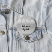 Glitter Silver Bridesmaid, speciaal uitgerold Ronde Button 7,6 Cm (In situ)