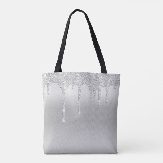 Glitter Silver Bridesmaid uitstrijken Tote Bag (Achterkant)